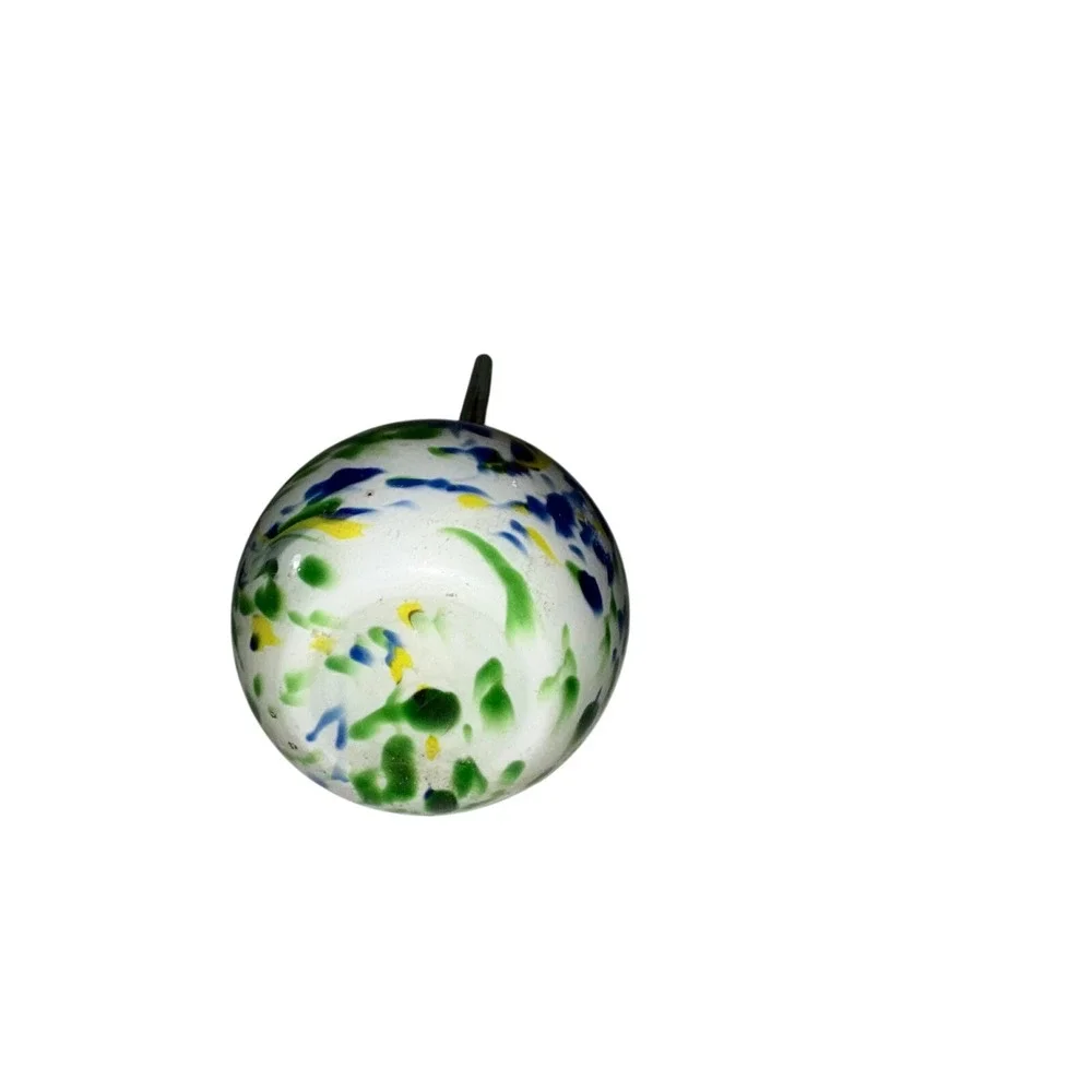 Murano‎ Art Glass Bud Vase Confetti End of Day Long Neck Green White Multi Color